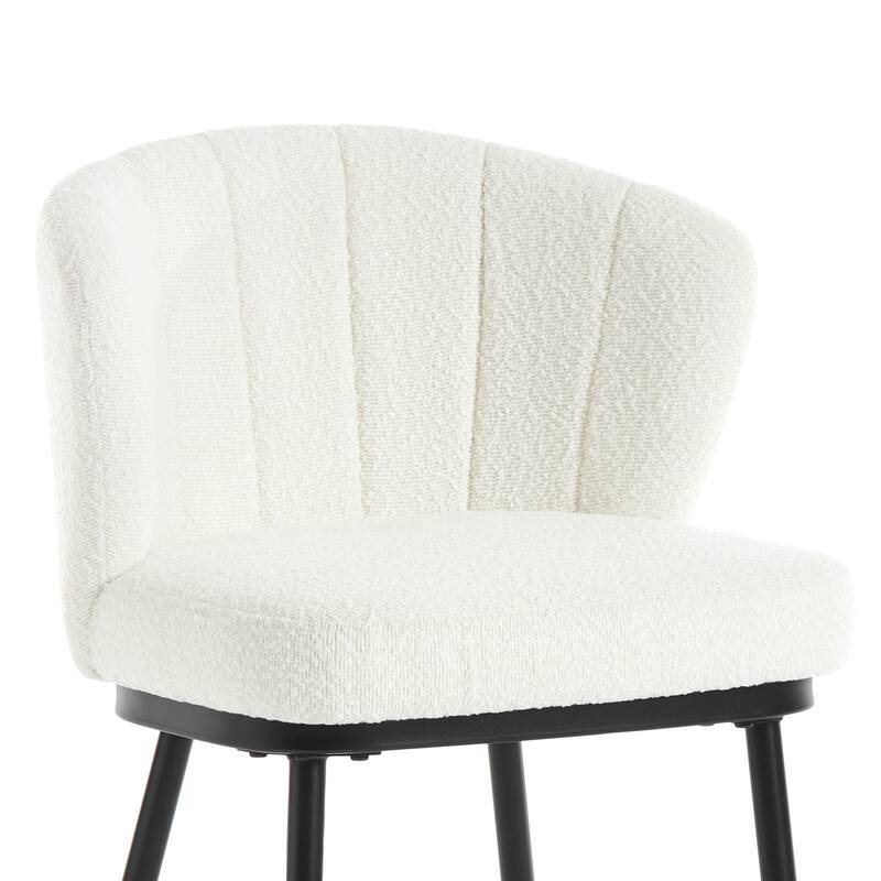 26" Boucle Fabric Counter Height Bar Stools, Set of 2/3/4 - 35.83"H x 22"W x 20.28"D