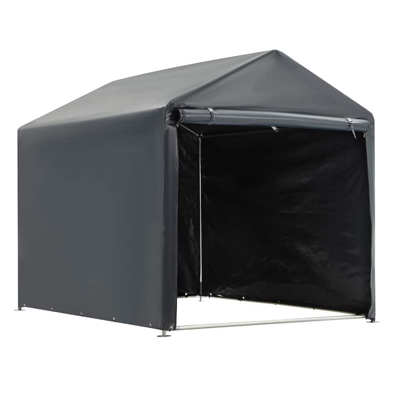 AVAWING Outdoor Storage Shed, Portable Bike & Motorcycle Shelter with Steel Frame & PE Cover - 5" x 7.2"