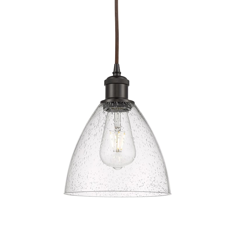Innovations Lighting 516-1P-11-8 Bristol Pendant Bristol 8" Wide Mini - Oil Rubbed Bronze / Seedy