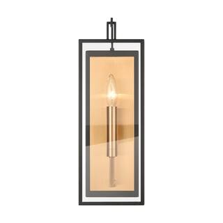 Elk Home Gianni Metal and Clear Glass Rectangular 1 Light Sconce - 17''