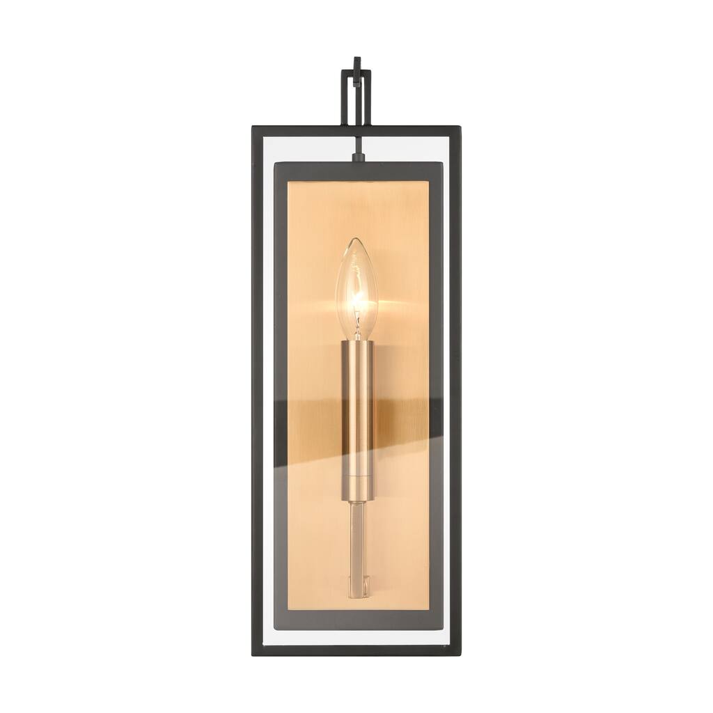 Elk Home Gianni Matte Black With Clear Glass 1 Light Sconce - 17''