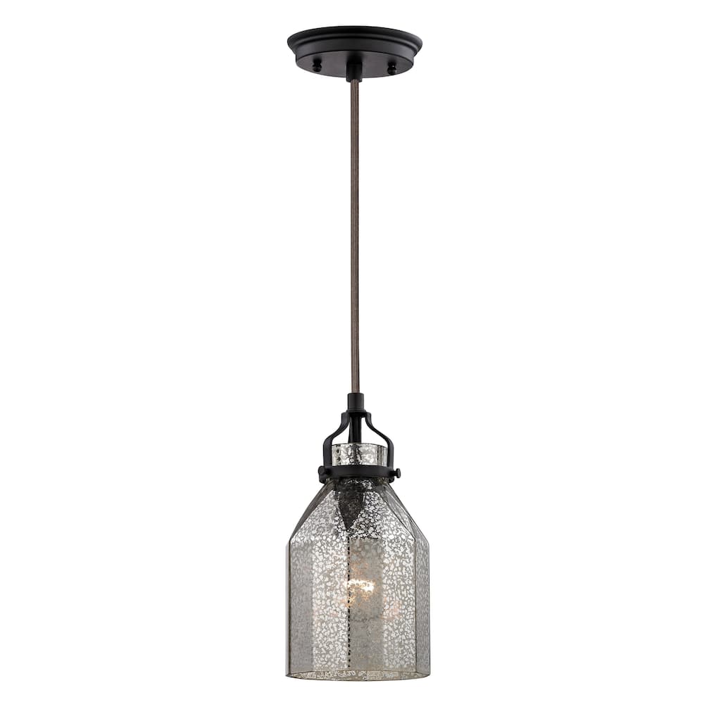 Danica 5-inch Wide 1-Light Pendant in Oil Rubbed Bronze - 5in W x 5in D x 10in H