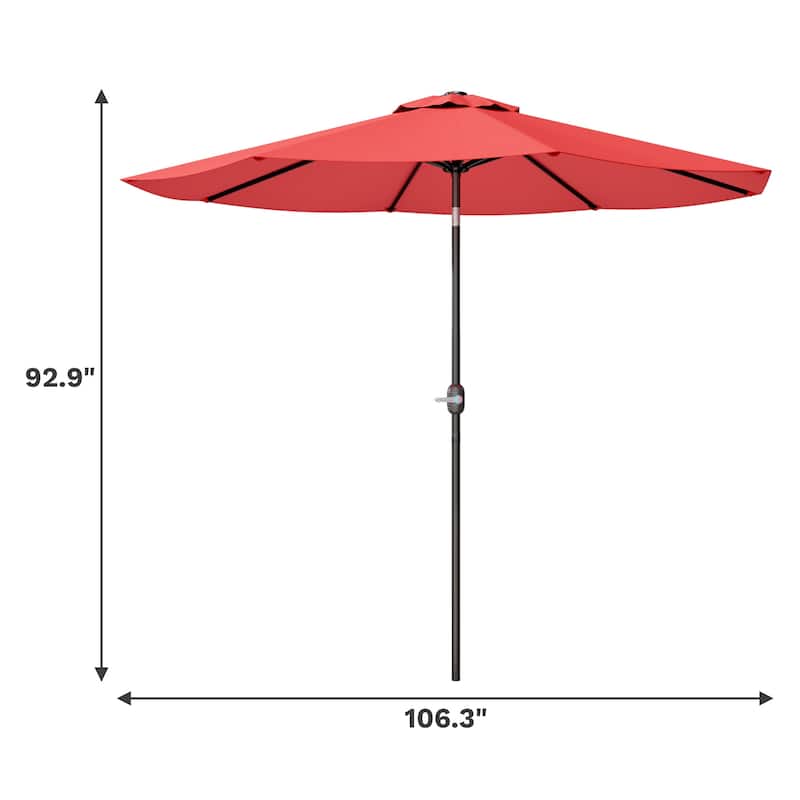 Patiowell 9 FT Outdoor Patio Umbrella, Outdoor Table Umbrella, Yard Umbrella, Market Umbrella with Push Button Tilt and Crank