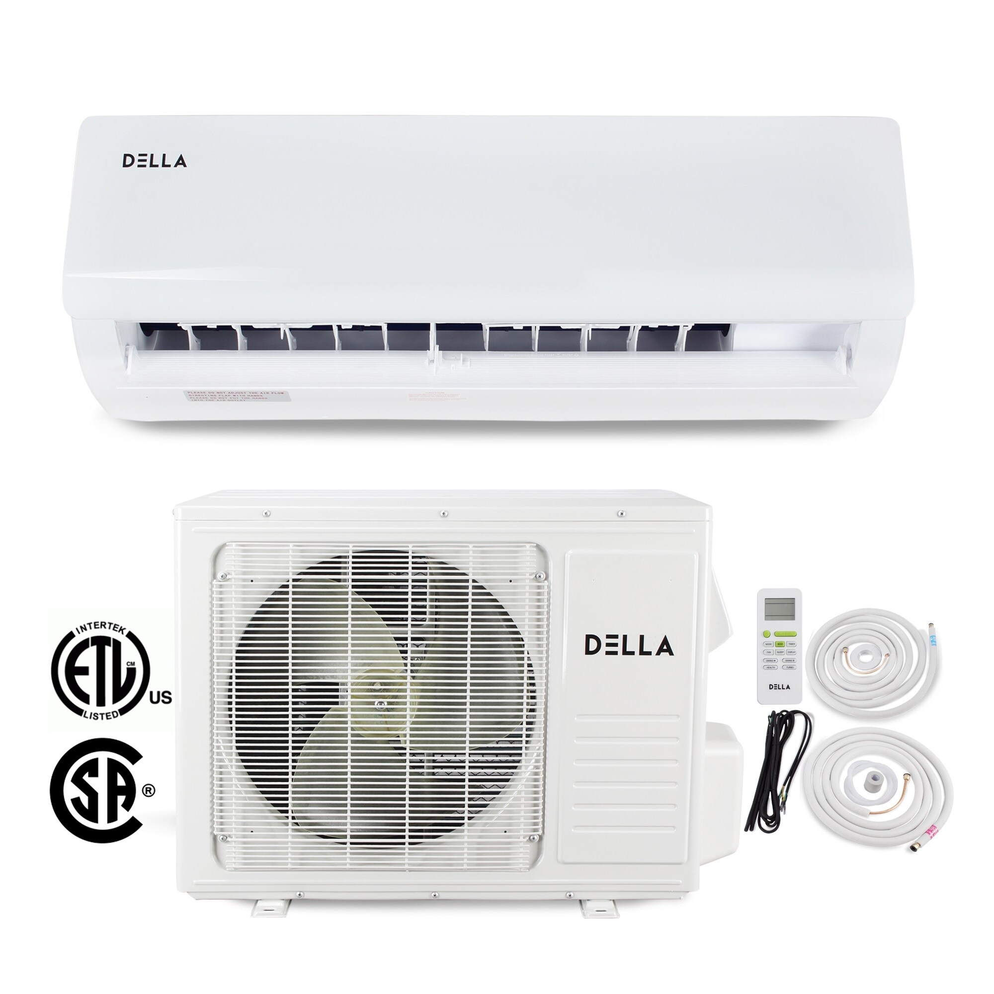 DELLA 9,000 BTU 15.5 SEER Ductless Mini Split Heat Pump AHRI Certificate Air  Conditioner Inverter with 16.5ft Kit - standard - Bed Bath u0026 Beyond -  22845780