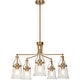 preview thumbnail 11 of 13, Haye Modern Gold 5-Light Wheel Glass Chandelier for Dining Room Bedroom - D25" x H16.5"