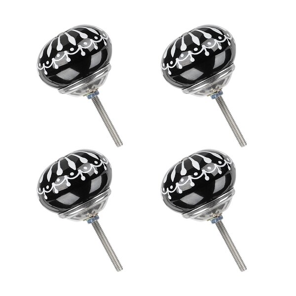 4pcs 40mm Ceramic Knobs Drawer Knob Round Pull Handle Home Hardware Door Cabinet Cupboard Wardrobe Dresser Accessories #1