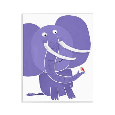 Stupell Elephant & Bird Friends Wall Plaque Art Design By Carla Daly