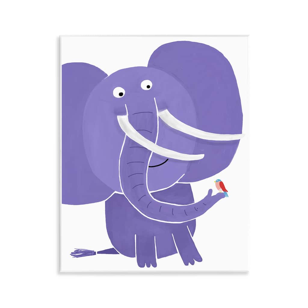 Stupell Elephant & Bird Friends Wall Plaque Art Design By Carla Daly