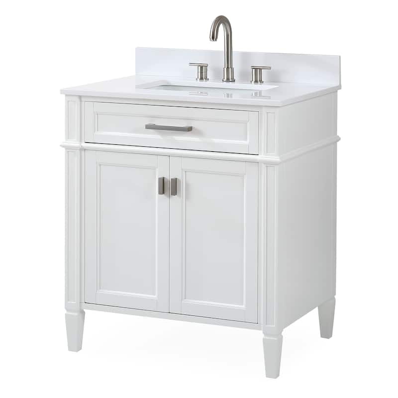 30 Inch Durand Modern Bathroom Sink Vanity with Stone Counter Top