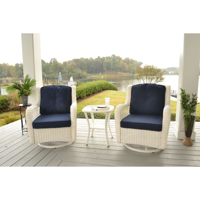 Rio Vista Outdoor Wicker Swivel Glider Chair Set (3-Piece)