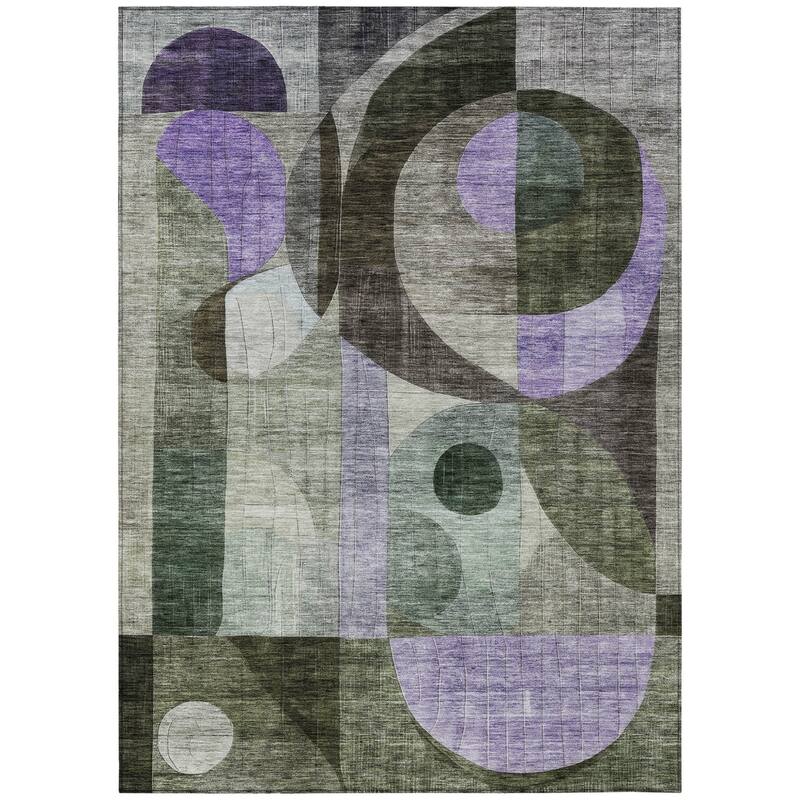HomeRoots Geometric Transitional Rectangle Outdoor Rug