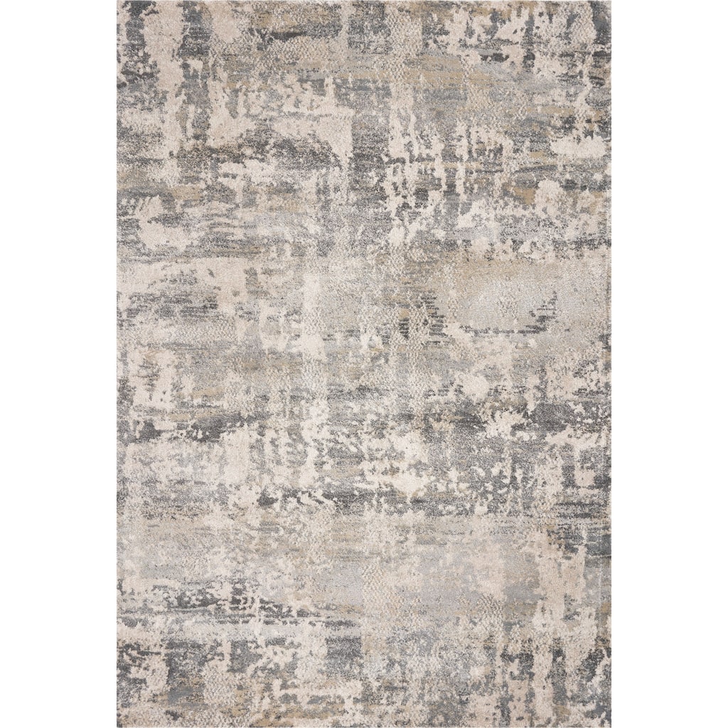 Domani Portland Casual Natural Cityscape Shag Area Rug