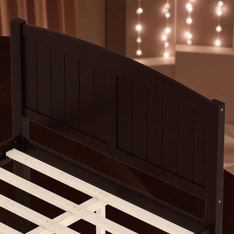 Solid Wood Platform Bed Frame with Support Slats, Strong Structure, No Box Spring Needed Modern Bedroom Furniture