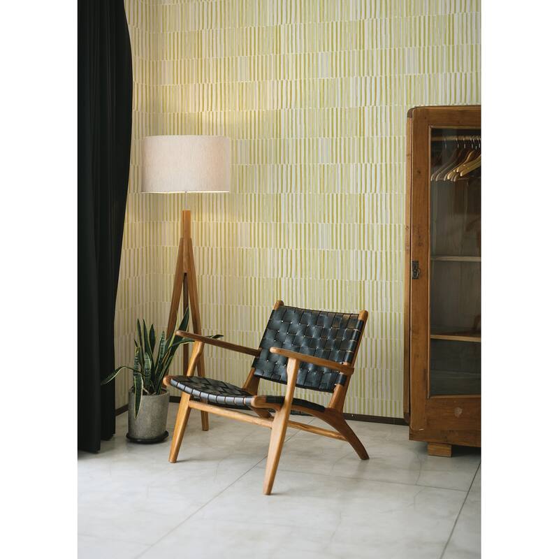 A-Street Prints Sabah Yellow Stripe Wallpaper