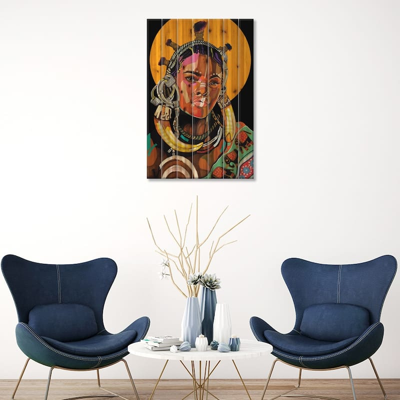 Queen is Black Print On Wood by Domonique Brown - Multi-Color