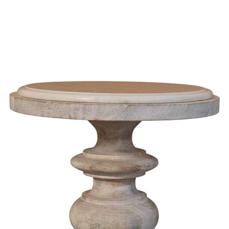 Solid Wood The Bellis Marble Accent Table