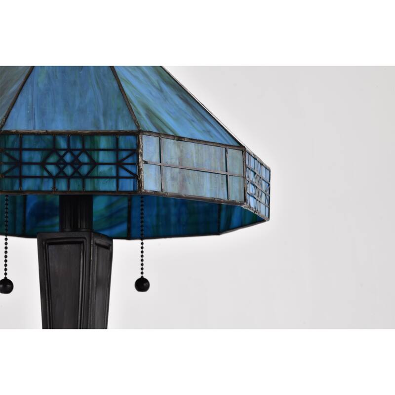 Maeve Tiffany-style 2-light Turquoise Table Lamp
