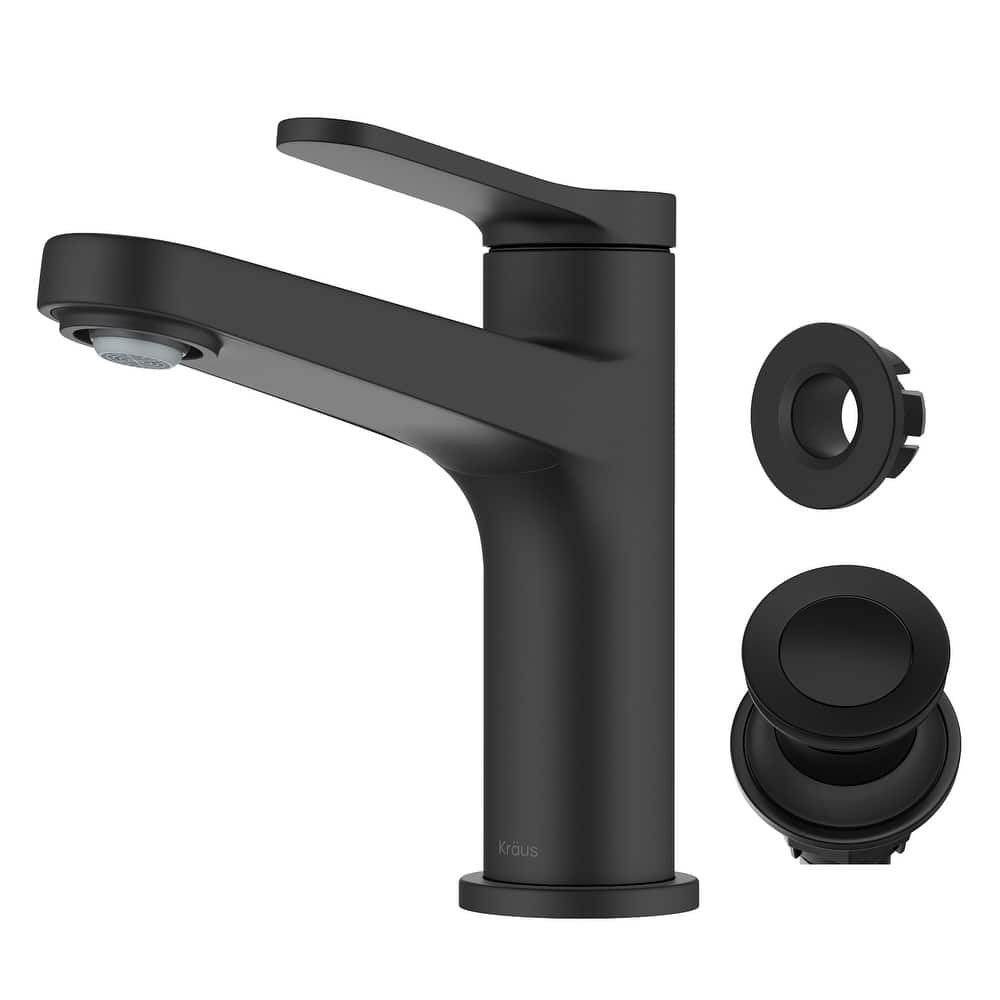 Kraus KBF-1411 Indy 1.2 GPM Single Hole Bathroom Faucet with Push