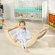 preview thumbnail 1 of 6, 2-in-1 Natural Climbing Arch Rocker with Soft Cushion Perfect for Toddlers - 32" x 19.5" x 15" (L x W x H) Kids