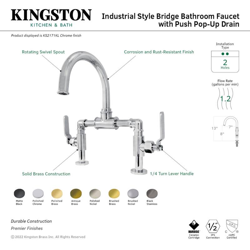 Kingston Brass Whitaker Bridge Bathroom Faucet