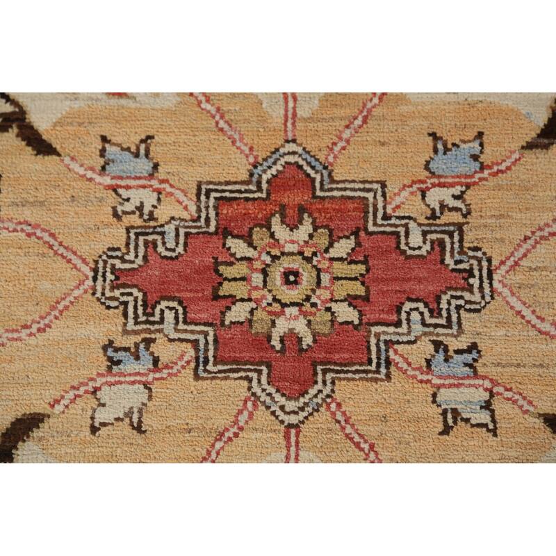 Oriental Heriz Serapi Rug Hand-Knotted Orange Wool Carpet - 8'0"x 10'6"