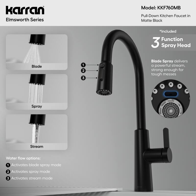 Karran Elmsworth Pull-Down Sprayer Kitchen Faucet
