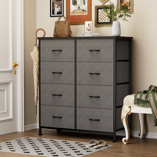 grey dresser tall Tall Dresser Storage Tower with 9 Fabric Drawers, Grey - Bed Bath & Beyond