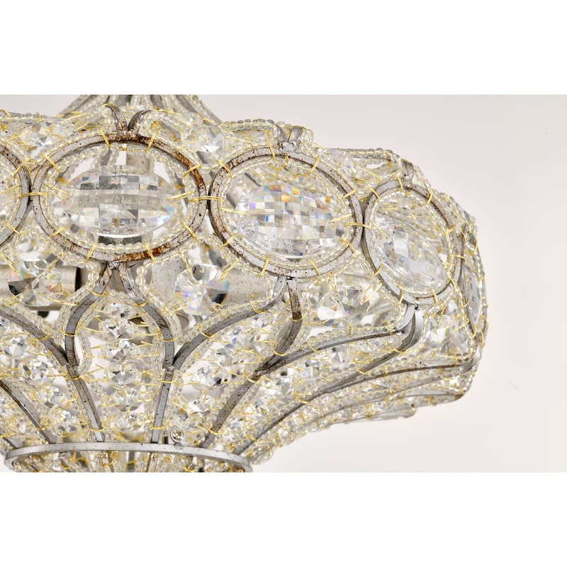Rilo 4-light Antique Finish Carousel with Crystals Chandelier Ceiling Light