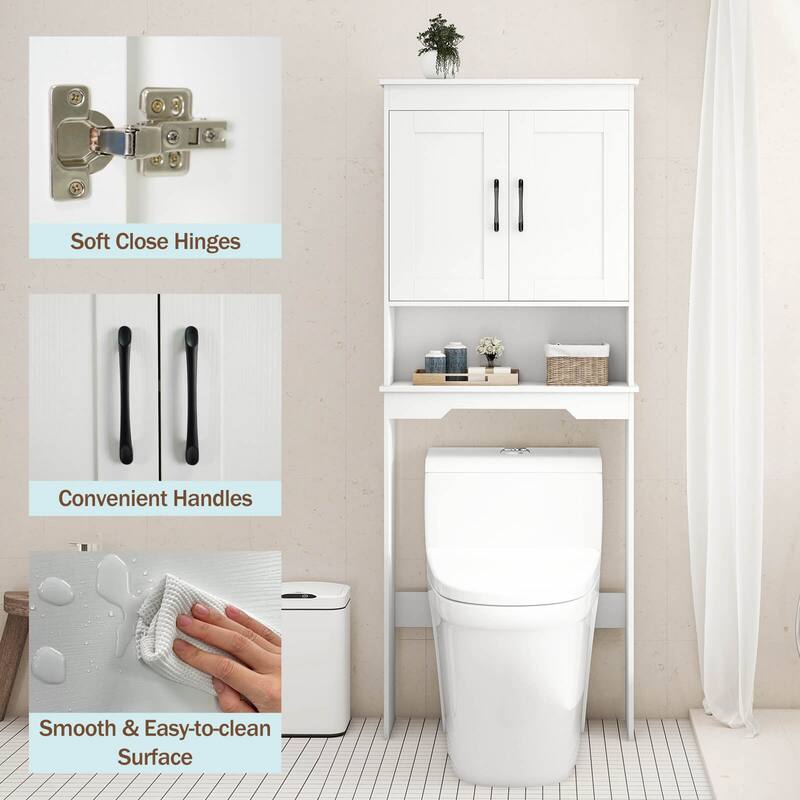 Costway Over The Toilet Storage Cabinet Bathroom Organizer w/