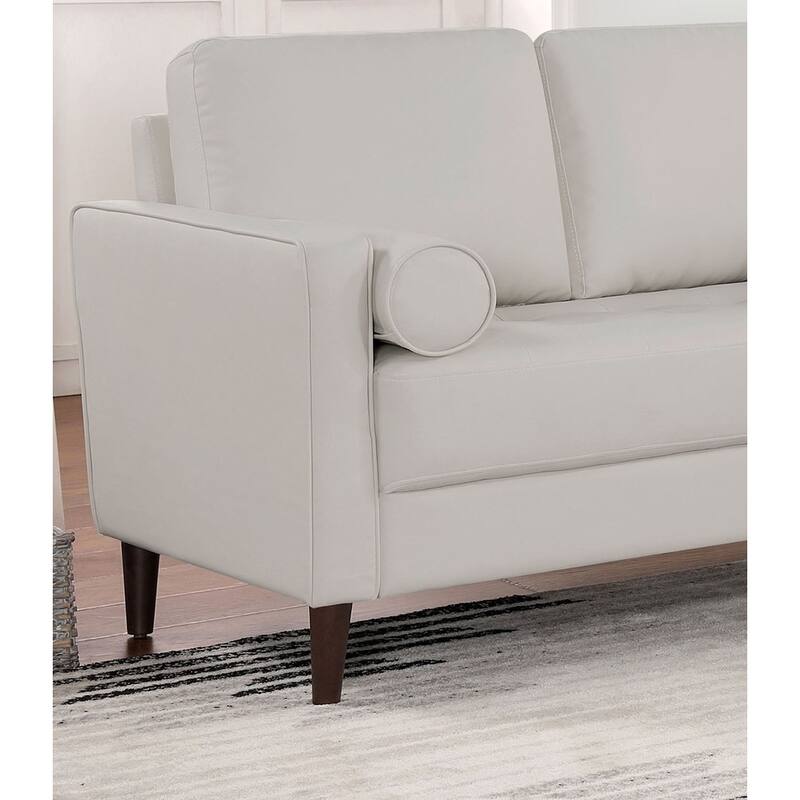Faux Leather Upholstered Loveseat Sofa, Couch Settee with Cushions and Tapered Legs, 2-Seat Sofa with Pillows and USB Outlet