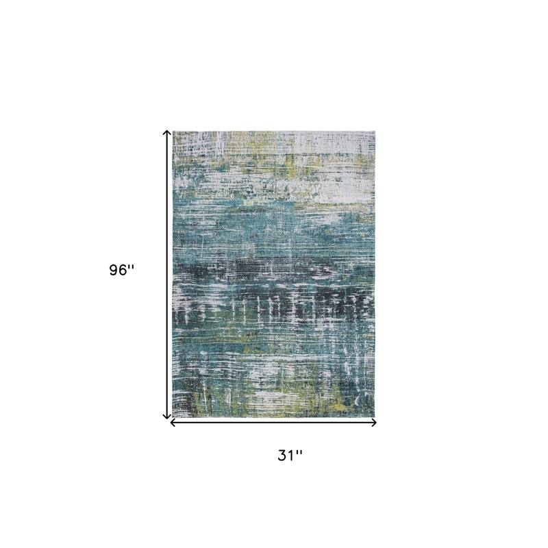 Hetug Abstract Modern Non Skid Woven Area Rug By HomeRoots - 96' X '31' X '0.12
