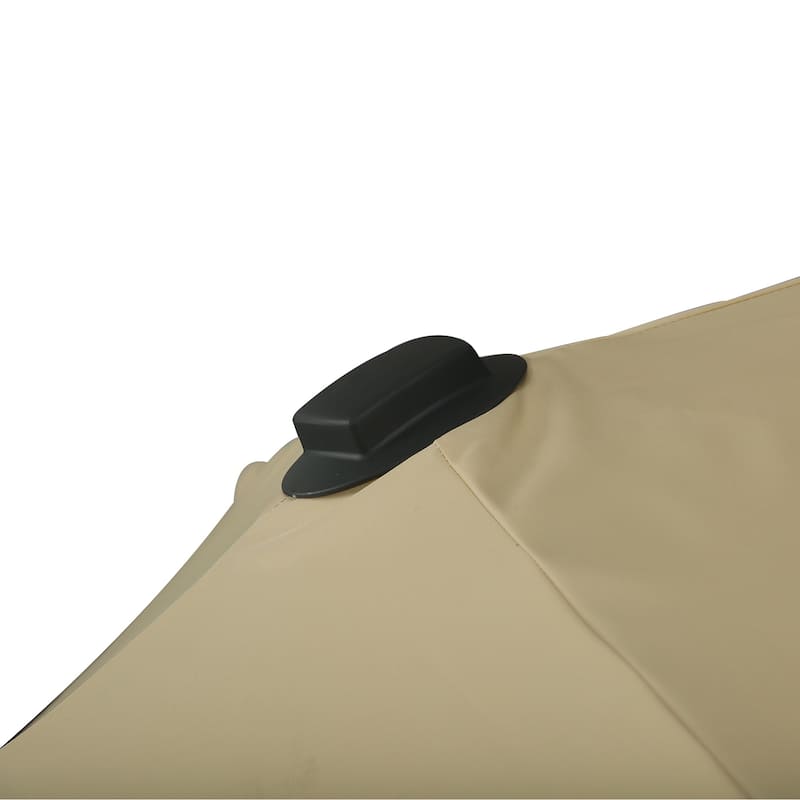 10ft Square Cantilever Patio Umbrella with Aluminum Base, 360° Rotation & Tilt, Beige