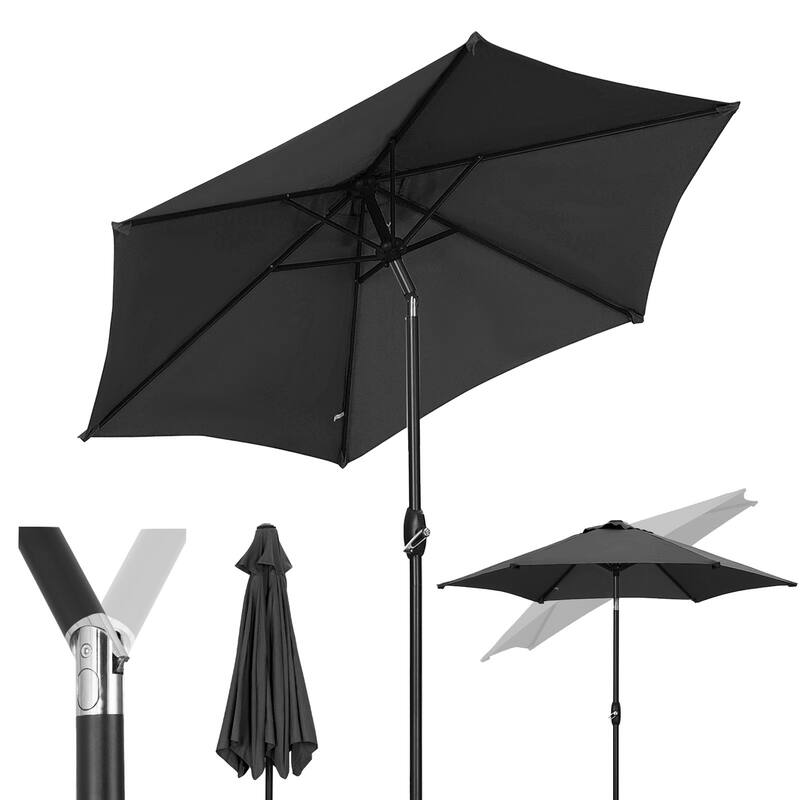 Autlaycil 9ft Patio umbrella Outdoor umbrella With Push-Button Tilt & Crank for Pool, Garden