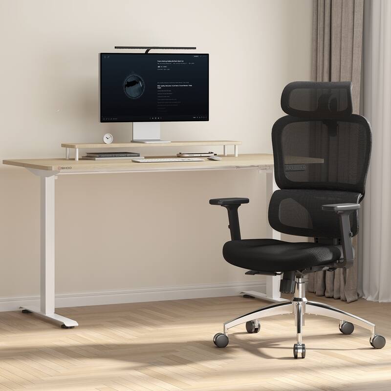 SIHOO M56C Office Chair, Stylish Desk Chair with Big Seat, Black - N/A