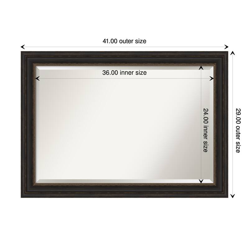 Beveled Wall Mirror - Accent Bronze Frame - Accent Bronze - 41 x 29-inch