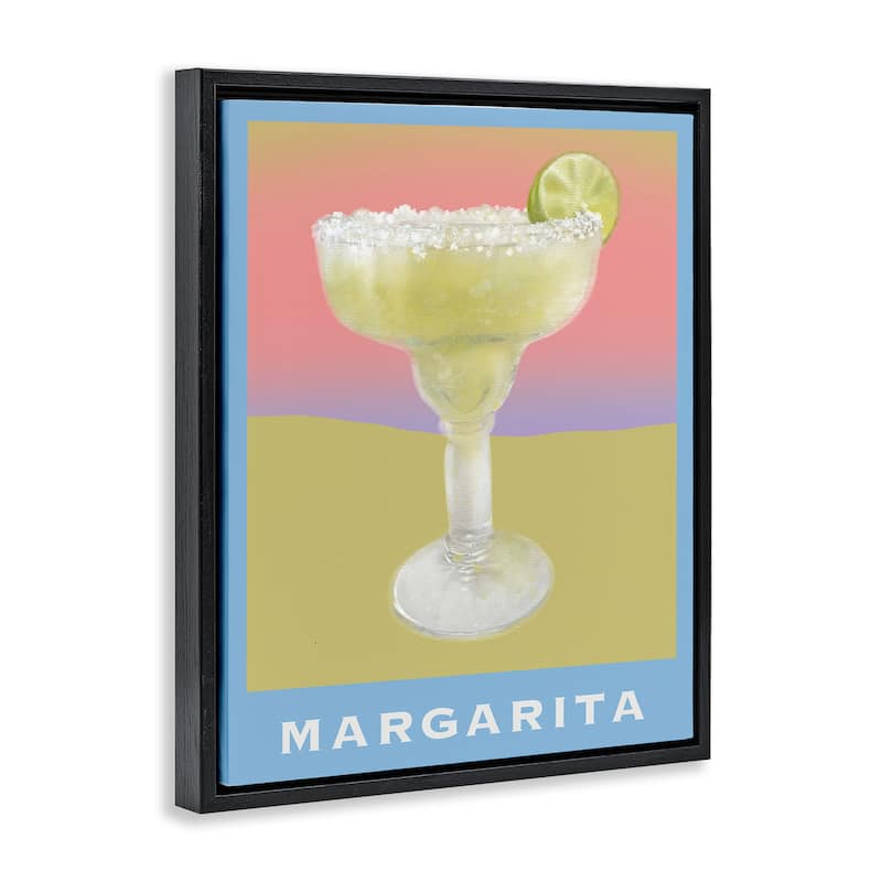 Stupell Margarita over Faded Gradient Framed Floater Canvas Wall Art Design By Matthew Piotrowicz