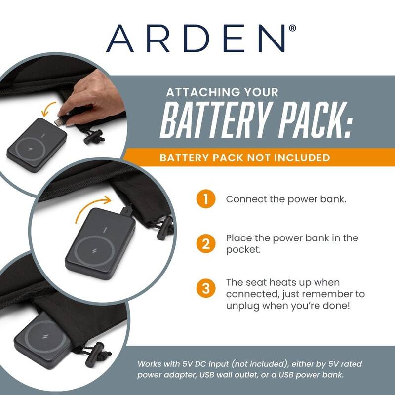 ARDEN Heated Stadium Seat, Foldable, Lightweight With Carrying Strap