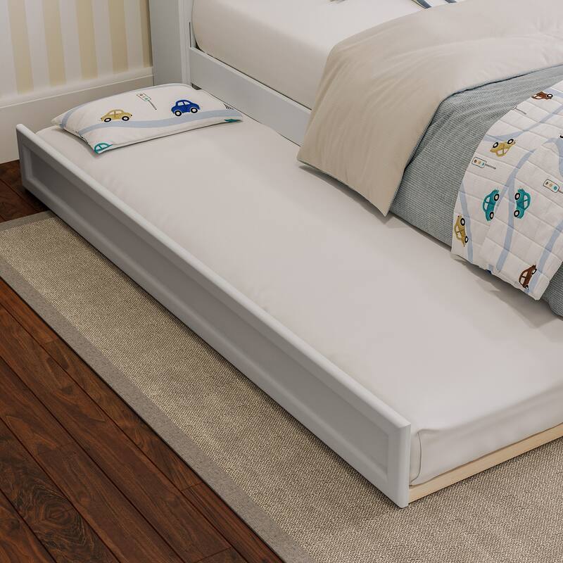 Everett Platform Bed with Panel Footboard and Twin Trundle
