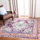 SAFAVIEH Monaco Lillie Boho Medallion Distressed Area Rug - 6'7" x 6'7" Square - Violet/Light Blue