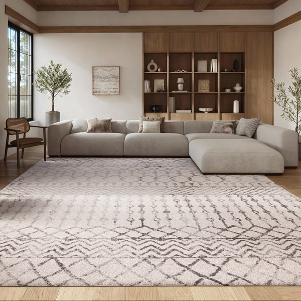 slide 2 of 20, SAFAVIEH Tulum Lelya Moroccan Boho Tribal Rug - Navy/Ivory - 5'3" x 7'6"