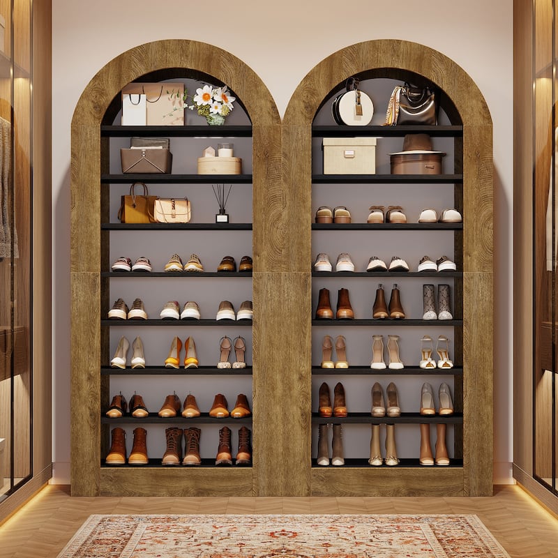 8 Tier 20-24 Pairs Tall Arched Shoe Rack for Closet/ Entryway - 8-tier