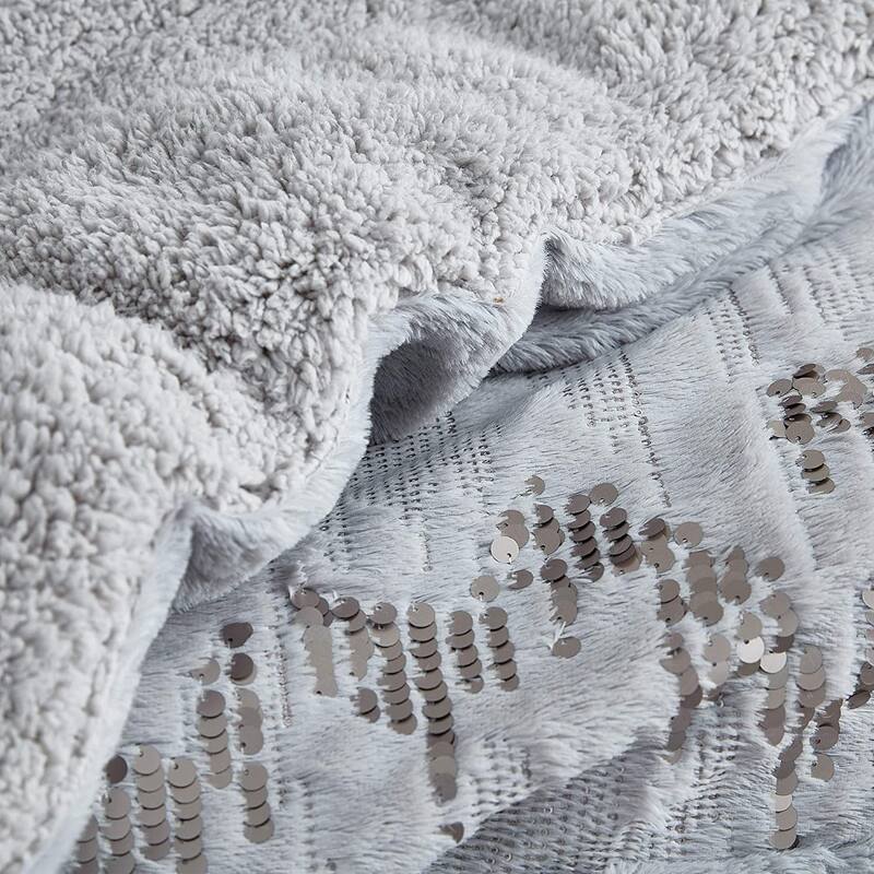 Friday Night - Coma Inducer® Oversized Duvet Cover Set - Silver with Sequins