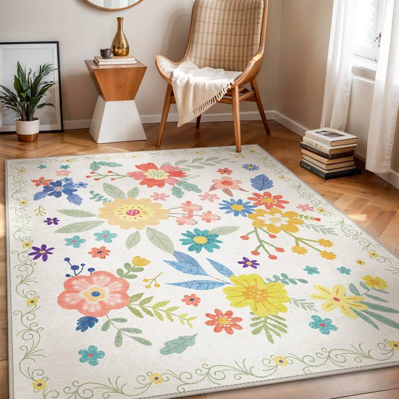 Mcow Quick-Dry Low-Pile Non-Slip Washable Indoor Outdoor Area Rug