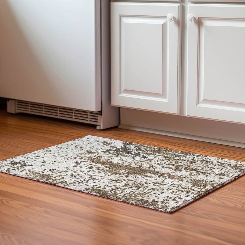 Premium Washable Super Soft Modern Casual Mayfield Rug - Brown - 1'8" x 2'6"