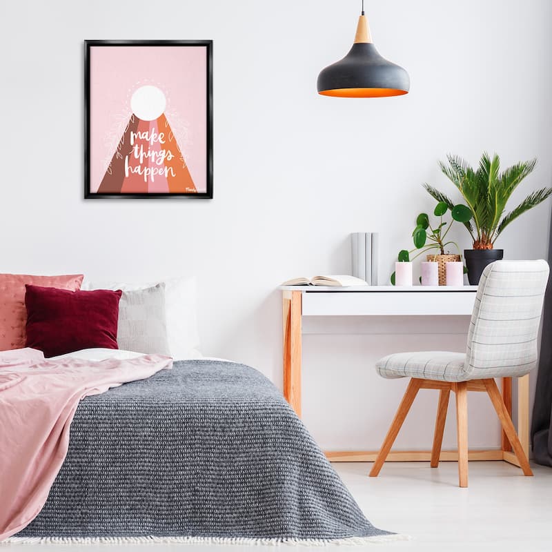 Stupell Minimal Make Things Happen Framed Floater Canvas Wall Art Design By Mandy Ford Art + Illustration