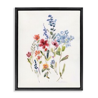 Stupell Blooming Wildflower Buds Framed Floater Canvas Wall Art Design ...
