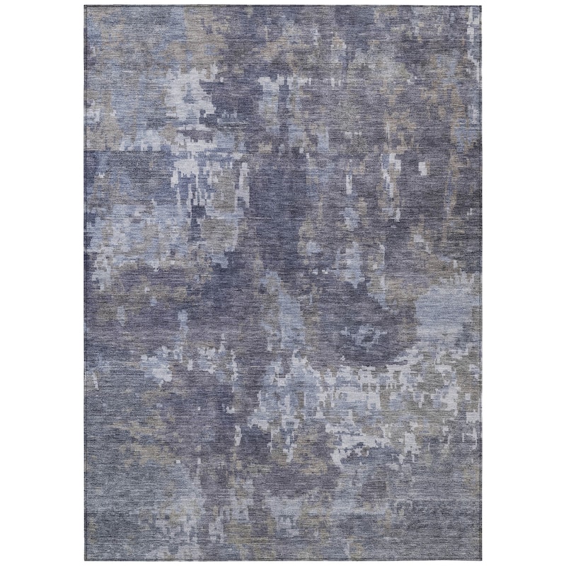 Machine Washable Indoor/ Outdoor Ombre Abstract Chantille Rug