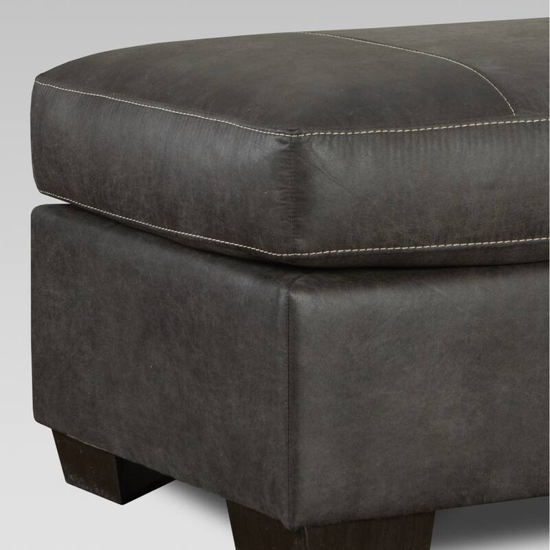 Tirana Contemporary Fabric Cocktail Ottoman - Ash Brown