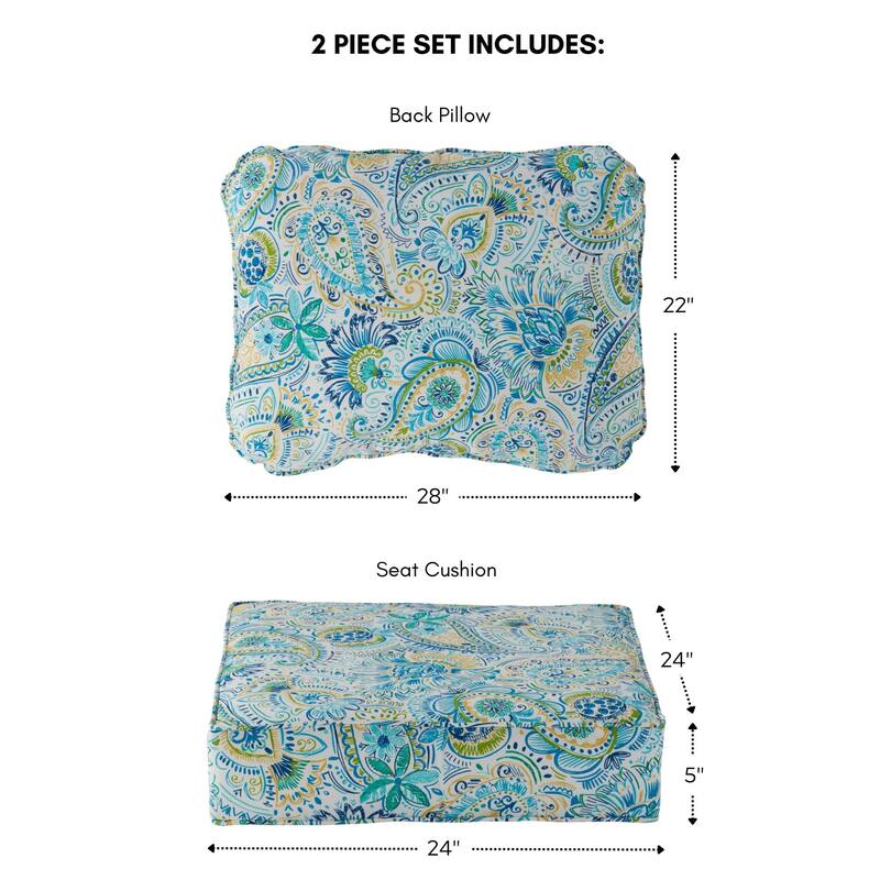 Outdoor 2-Piece Reversible Deep Seat Cushion Set (Cushions Only)