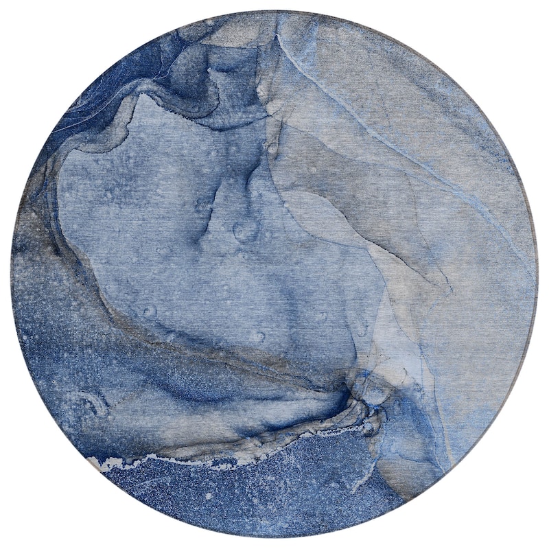 Machine Washable Indoor/ Outdoor Abstract Chantille Rug